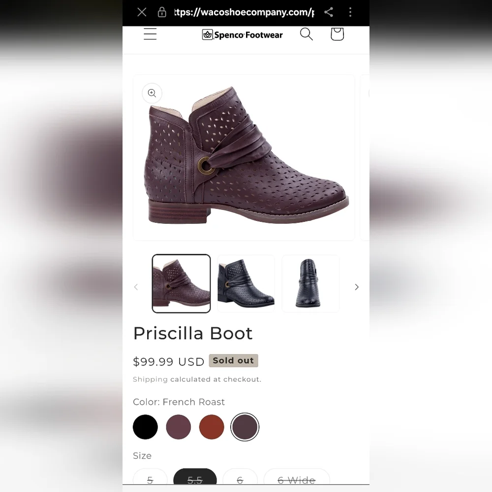 NWB Waco Priscilla Leather Bootie In French Roast Color‎ Size 9.5